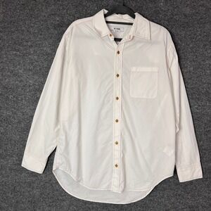 Re/Done White Oversize Long Sleeve Button Up Shirt Size XS Casual Cotton